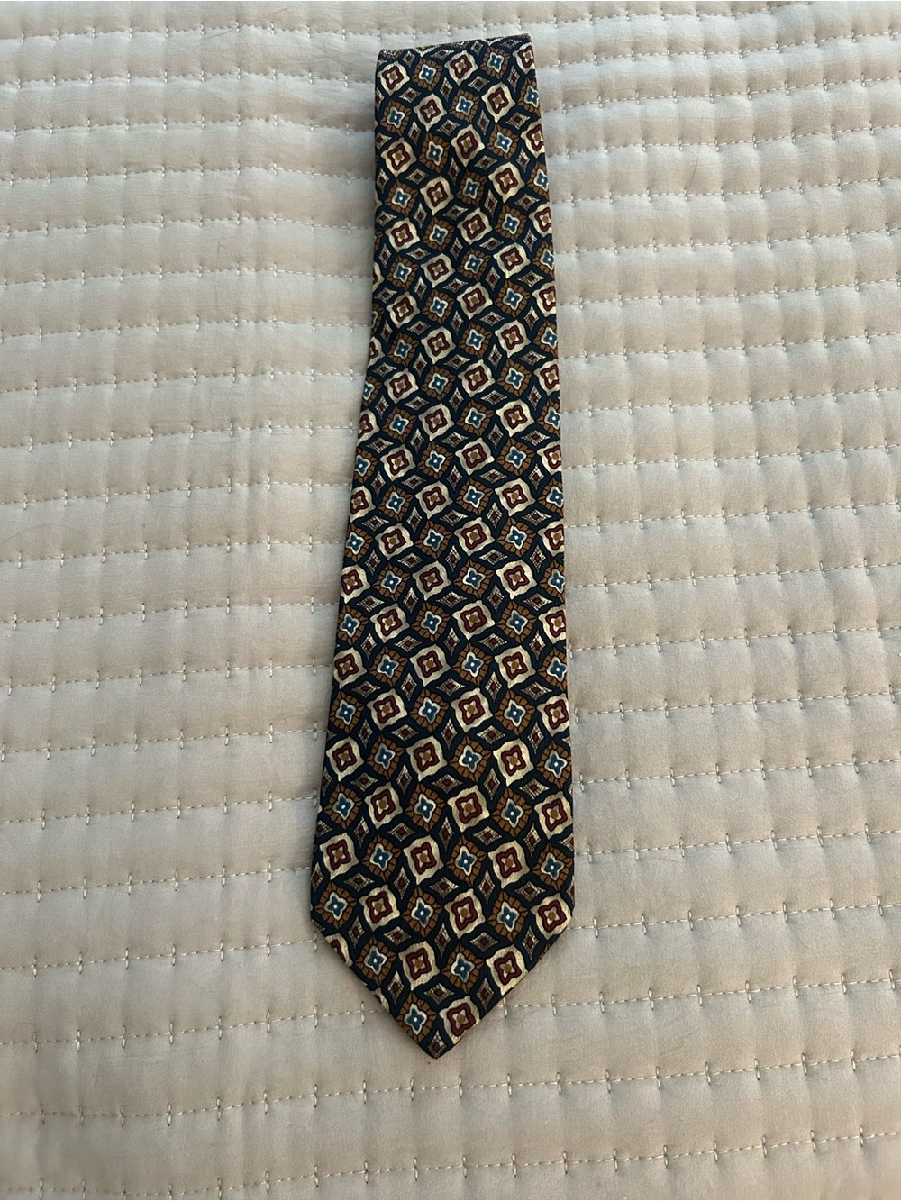 Vintage Brooks Brothers Makers Silk Tie Geometric Pattern